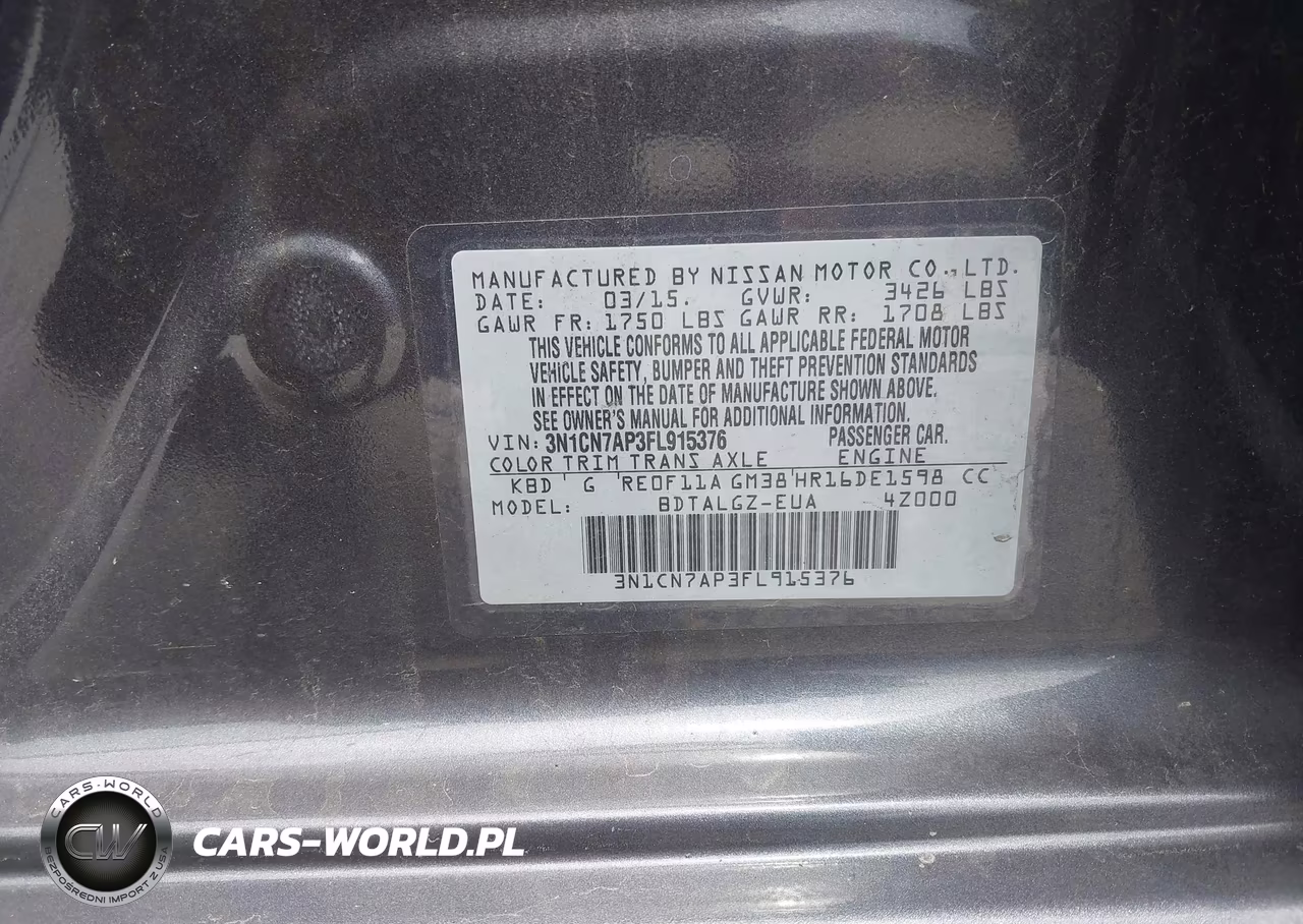 2015 Nissan Versa 1.6 Sl VIN:3N1CN7AP3FL915376 - 9