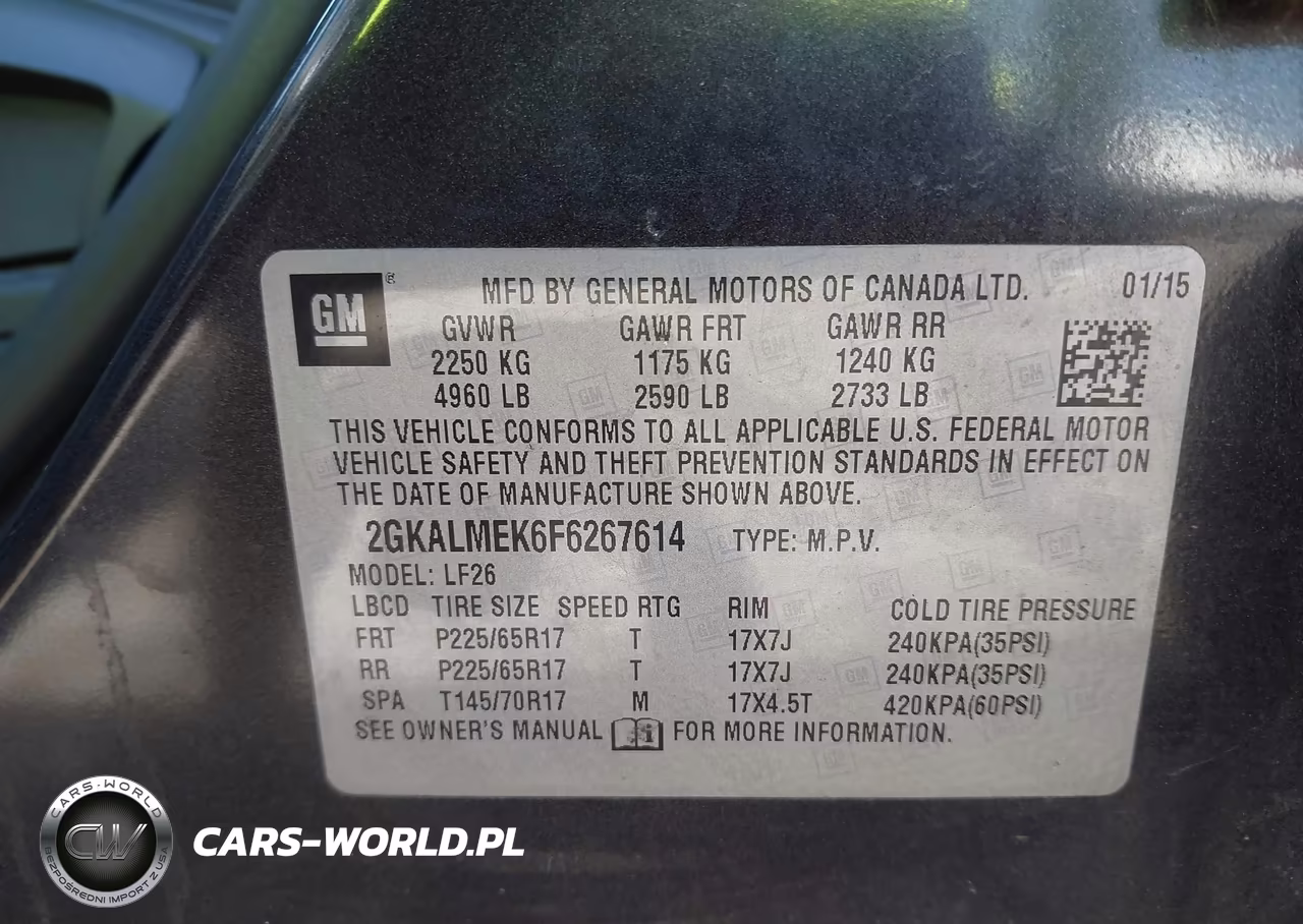 2015 GMC Terrain Sle-1 VIN:2GKALMEK6F6267614 - 9