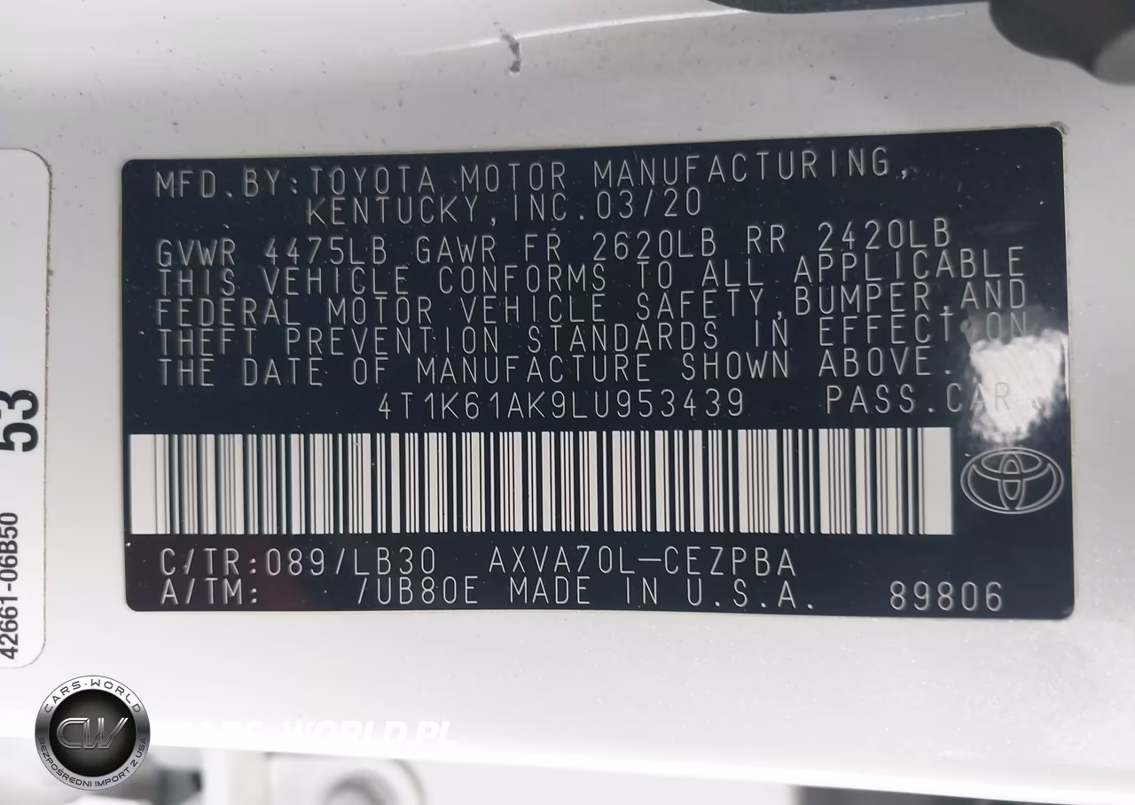 2020 Toyota Camry Xse VIN:4T1K61AK9LU953439 - 9