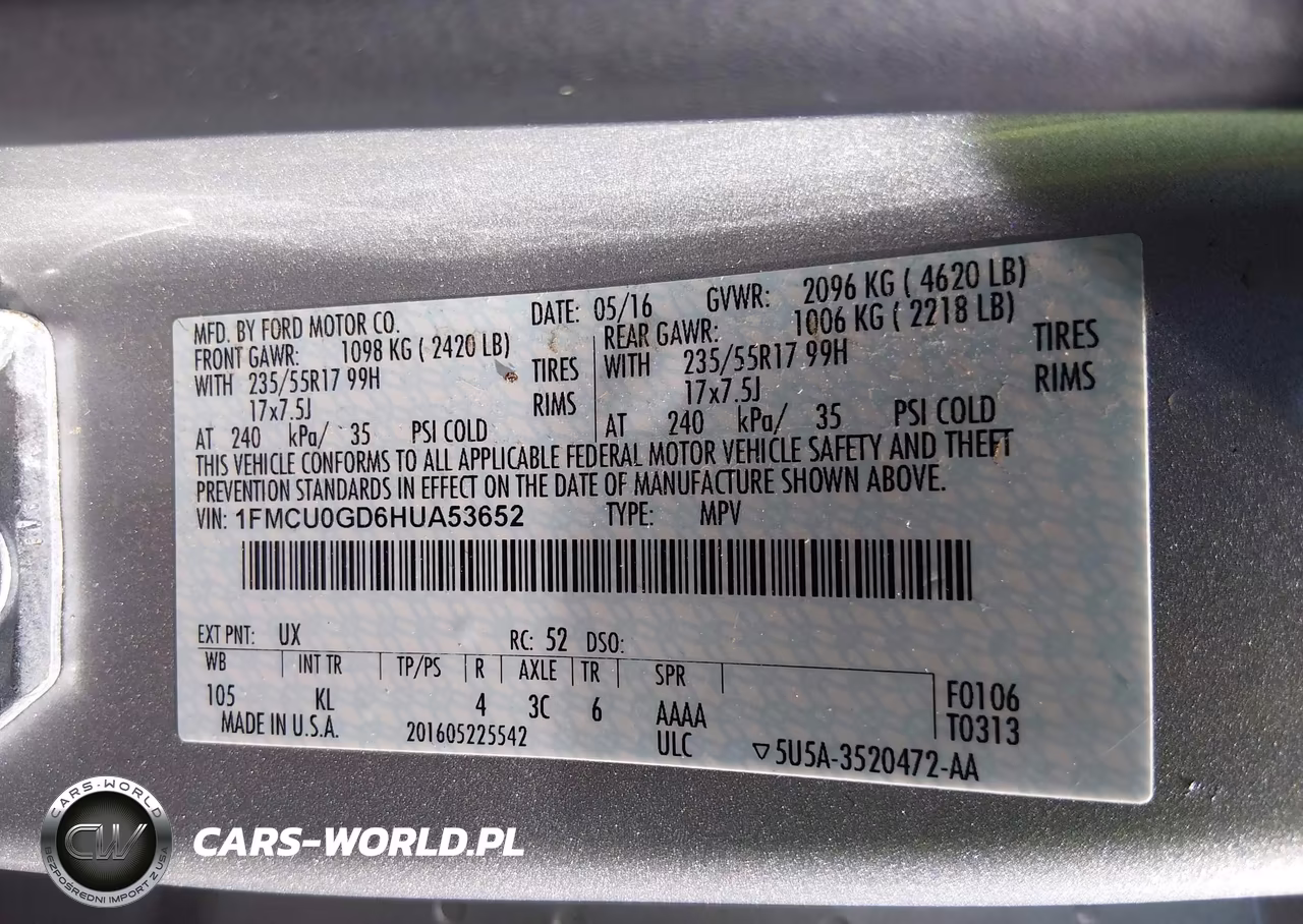 2017 Ford Escape Se VIN:1FMCU0GD6HUA53652 - 9
