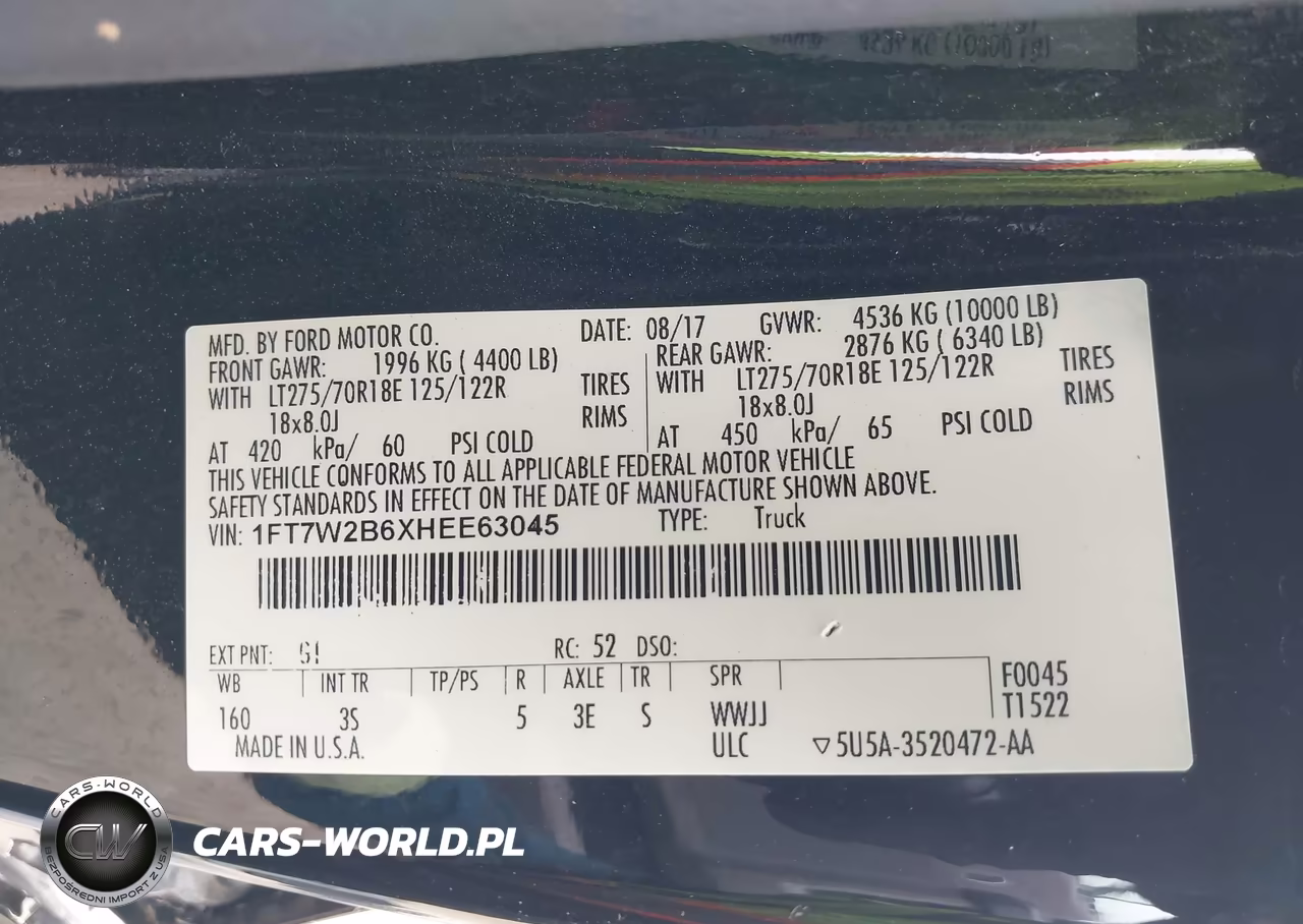 2017 Ford F-250 Xlt VIN:1FT7W2B6XHEE63045 - 9