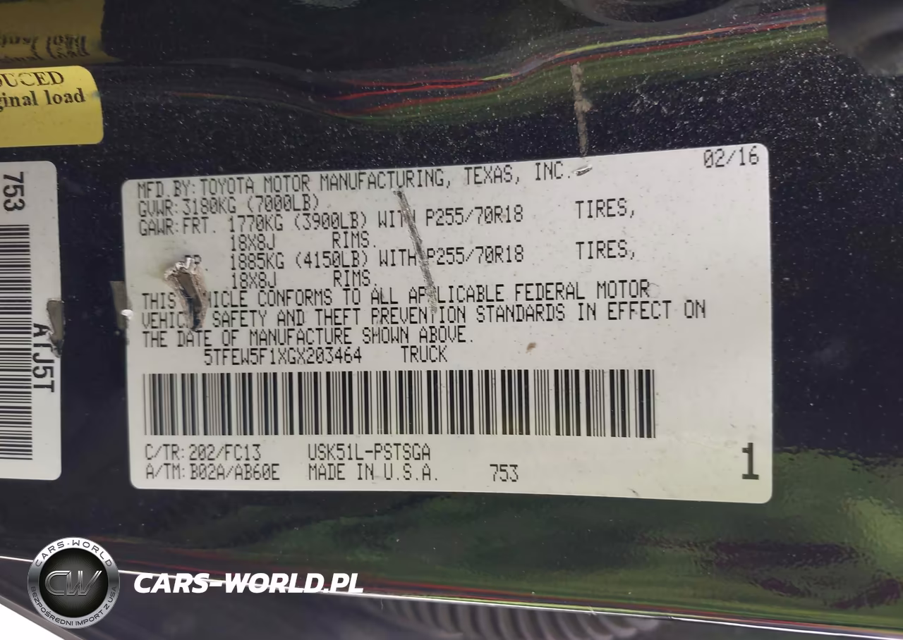 2016 Toyota Tundra Sr5 5.7L V8 VIN:5TFEW5F1XGX203464 - 9