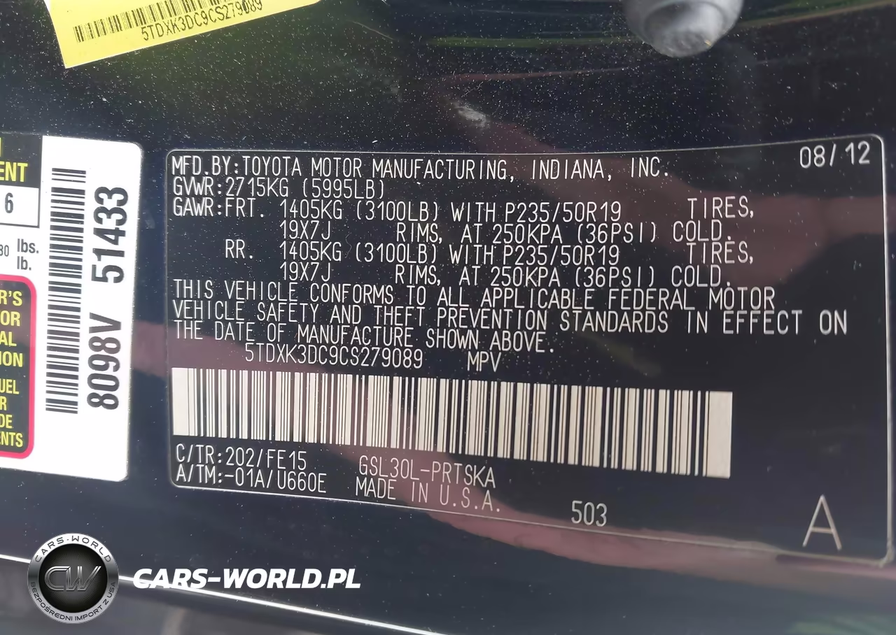 2012 Toyota Sienna Se 8 Passenger VIN:5TDXK3DC9CS279089 - 9