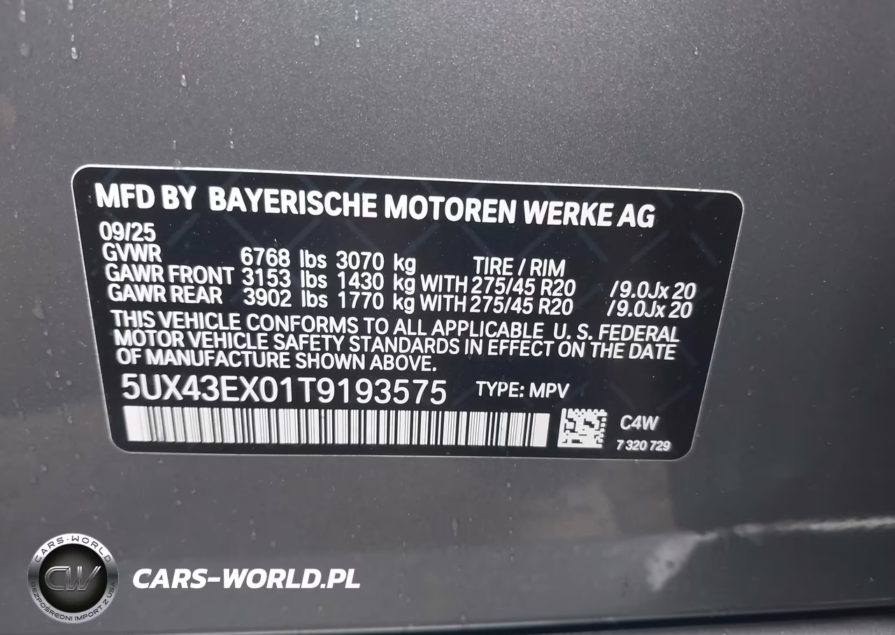 2026 BMW X6 M60I VIN:5UX43EX01T9193575 - 9