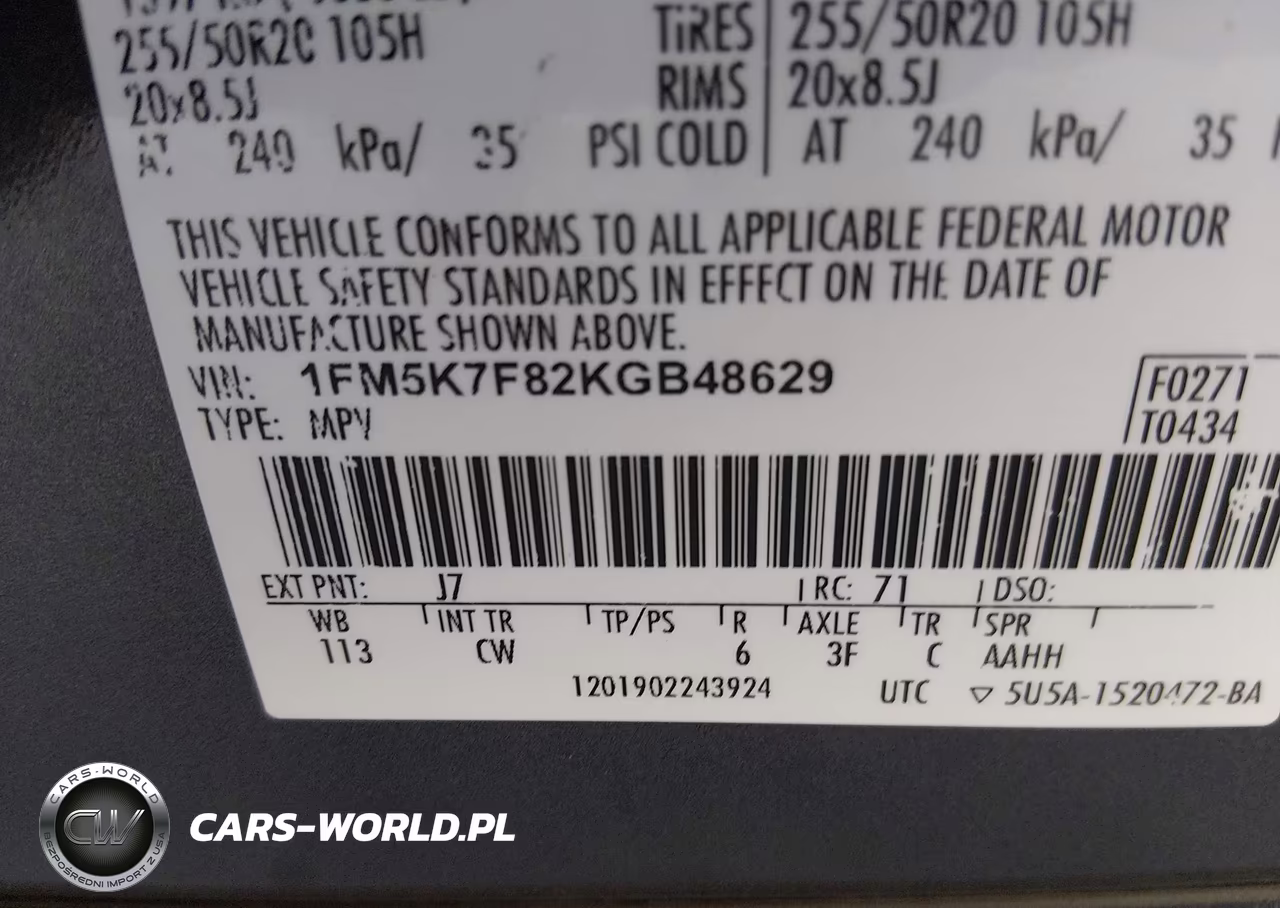 2019 Ford Explorer Limited VIN:1FM5K7F82KGB48629 - 9