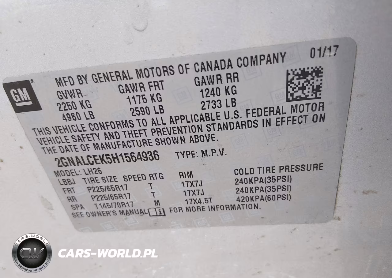 2017 Chevrolet Equinox Lt VIN:2GNALCEK5H1564936 - 9