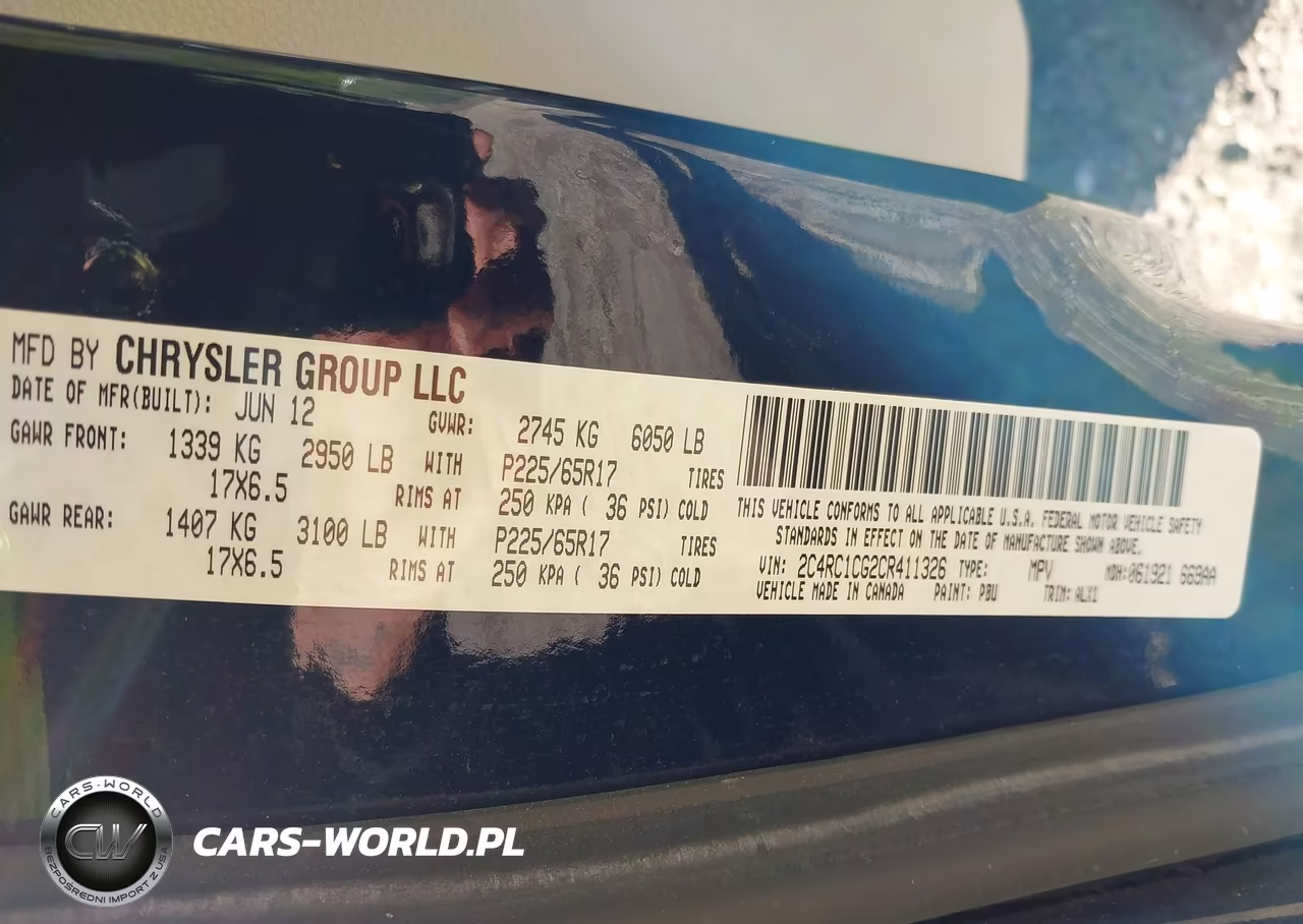2012 Chrysler Town & Country Touring-L VIN:2C4RC1CG2CR411326 - 9