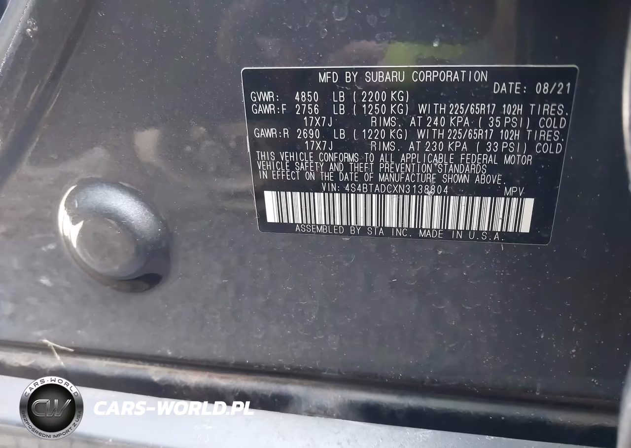 2022 Subaru Outback Premium VIN:4S4BTADCXN3138804 - 9