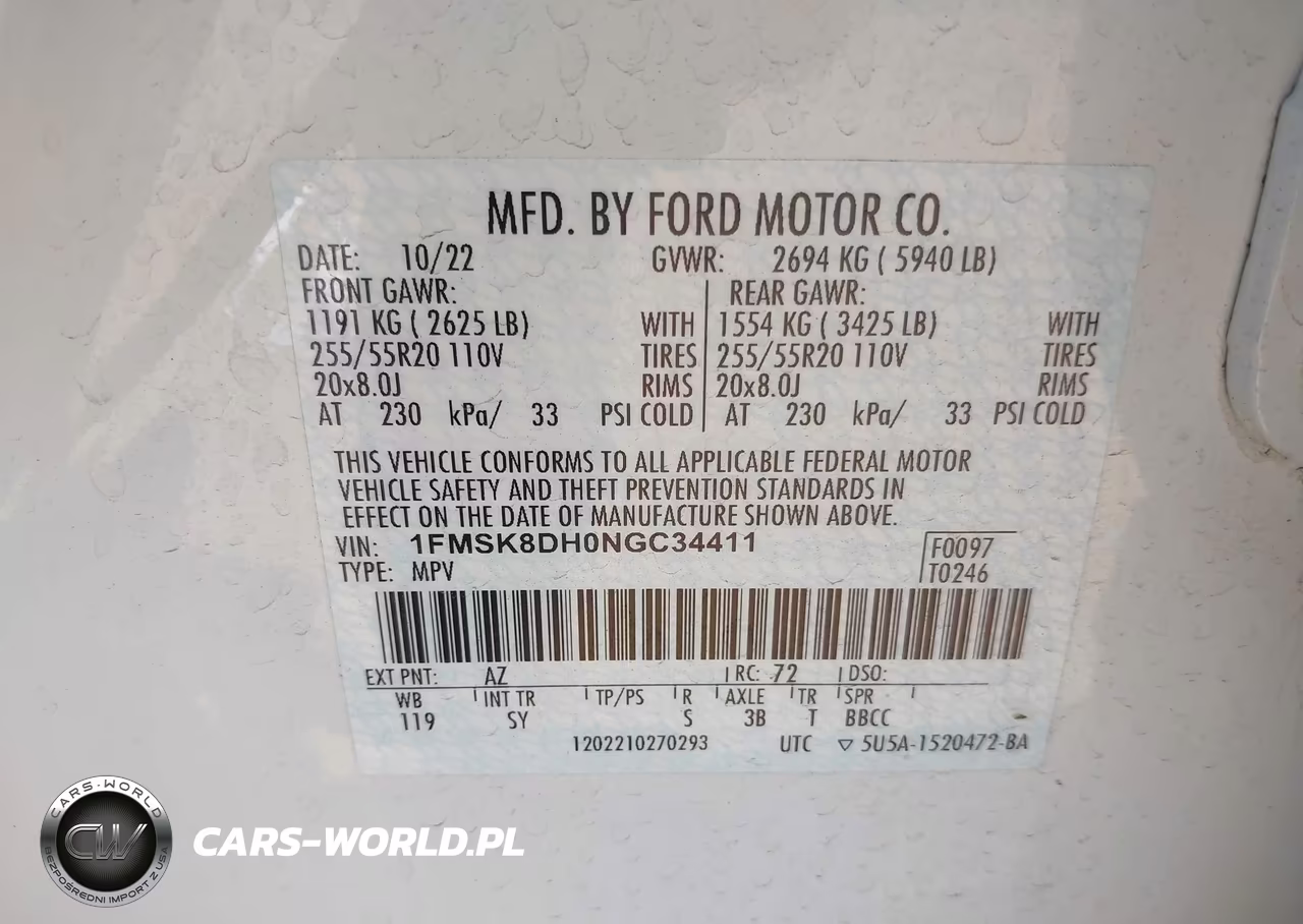 2022 Ford Explorer Xlt VIN:1FMSK8DH0NGC34411 - 9