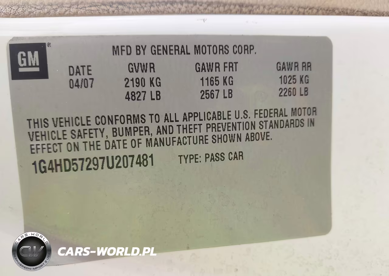 2007 Buick Lucerne Cxl VIN:1G4HD57297U207481 - 9