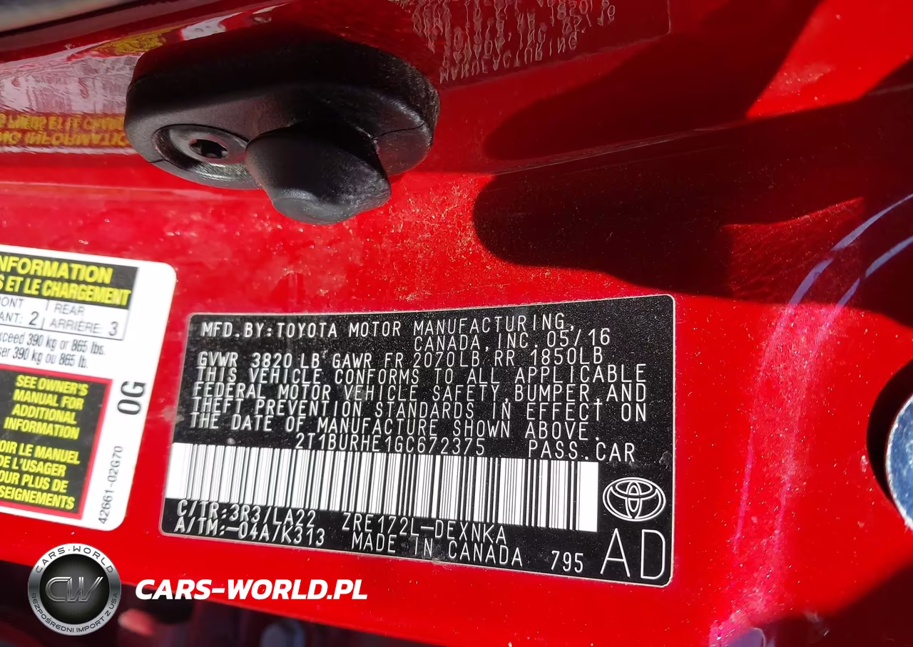 2016 Toyota Corolla Le Premium VIN:2T1BURHE1GC672375 - 9