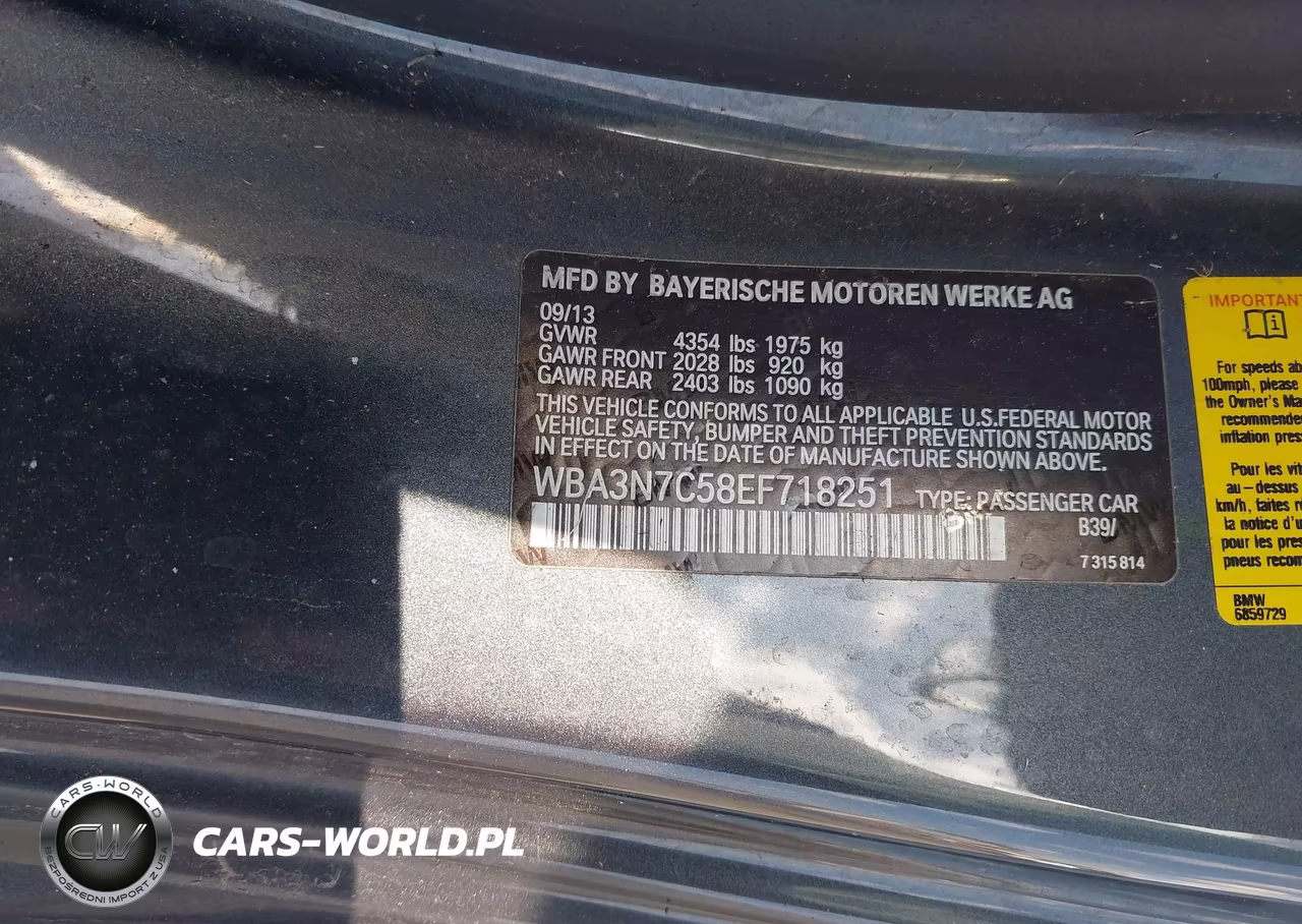 2014 BMW 428I VIN:WBA3N7C58EF718251 - 9