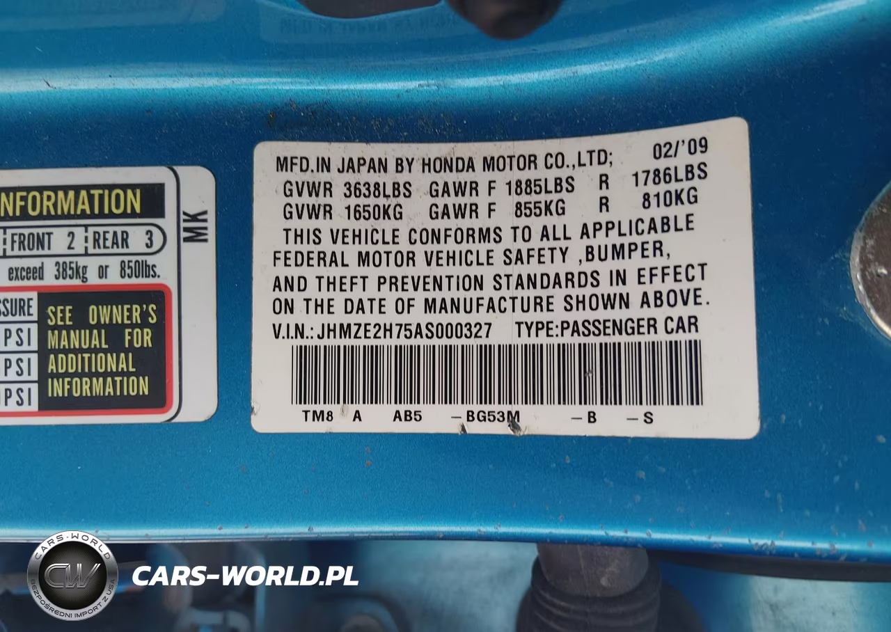 2010 Honda Insight Ex VIN:JHMZE2H75AS000327 - 9