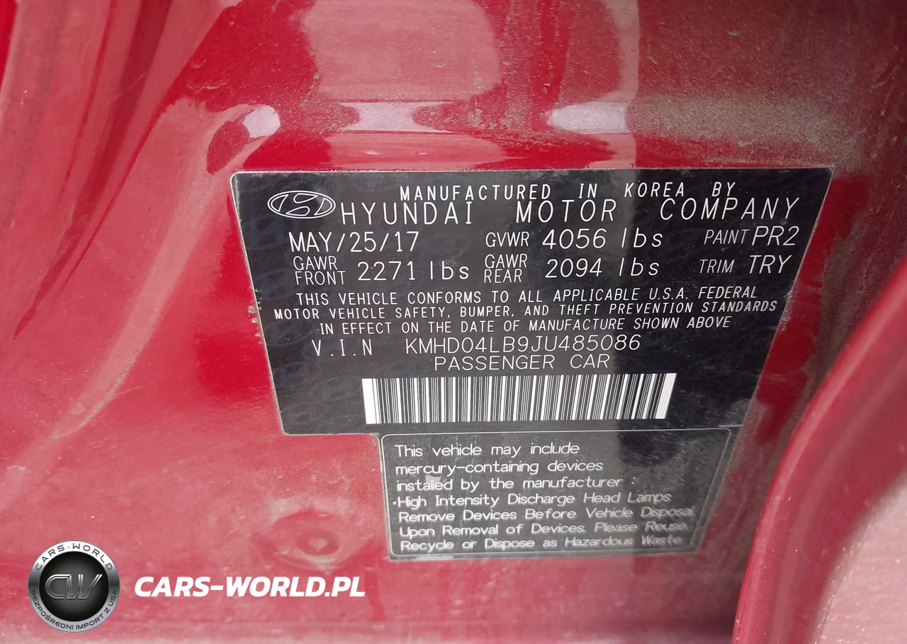2018 Hyundai Elantra Sport VIN:KMHD04LB9JU485086 - 9