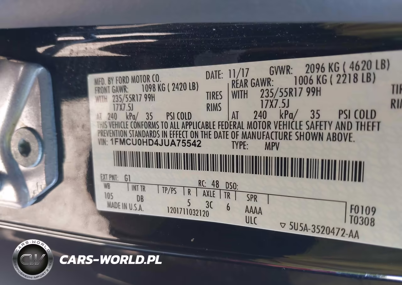 2018 Ford Escape Sel VIN:1FMCU0HD4JUA75542 - 9