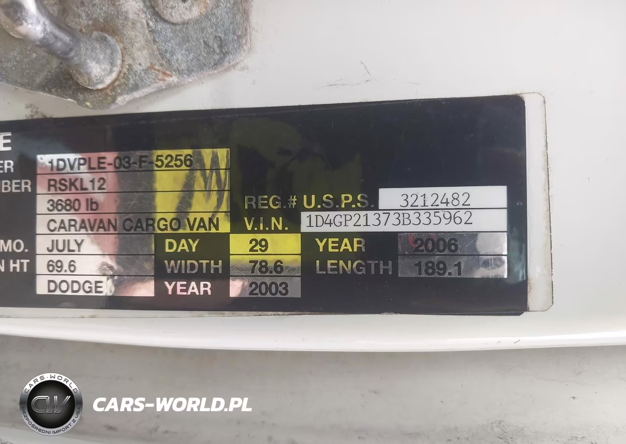 2003 Dodge Caravan Cv VIN:1D4GP21373B335962 - 9