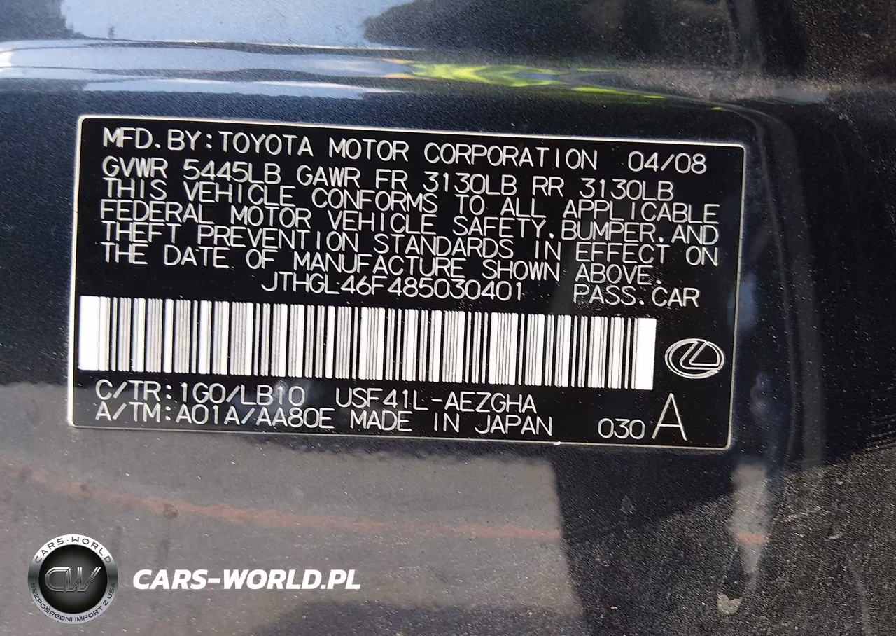2008 Lexus Ls 460 L VIN:JTHGL46F485030401 - 9
