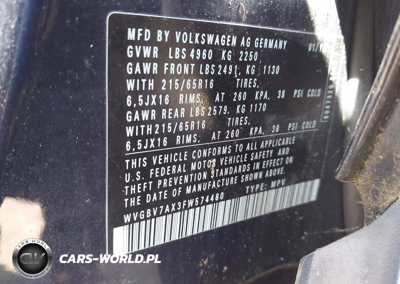 2015 Volkswagen Tiguan S VIN:WVGBV7AX3FW574480 - 9