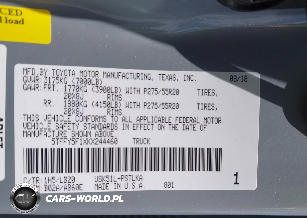 2019 Toyota Tundra Limited 5.7L V8 VIN:5TFFY5F1XKX244460 - 9