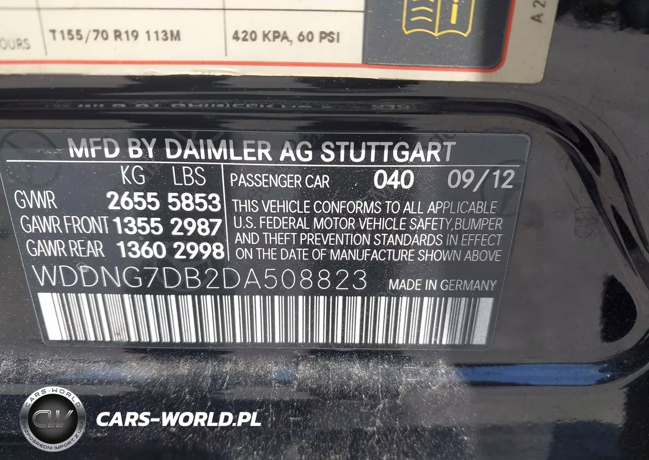 2013 Mercedes-Benz S 550 VIN:WDDNG7DB2DA508823 - 9