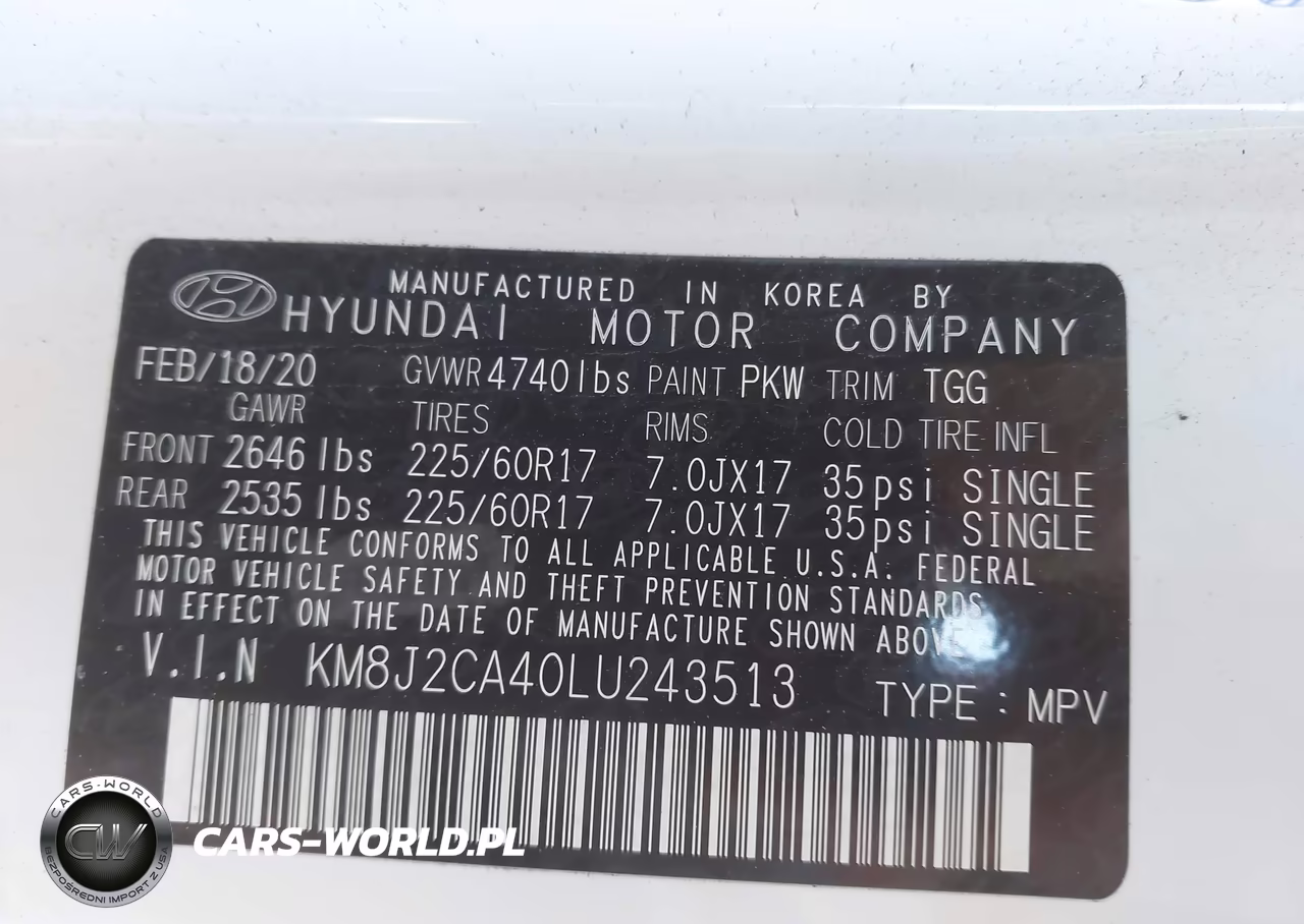 2020 Hyundai Tucson Se VIN:KM8J2CA40LU243513 - 9
