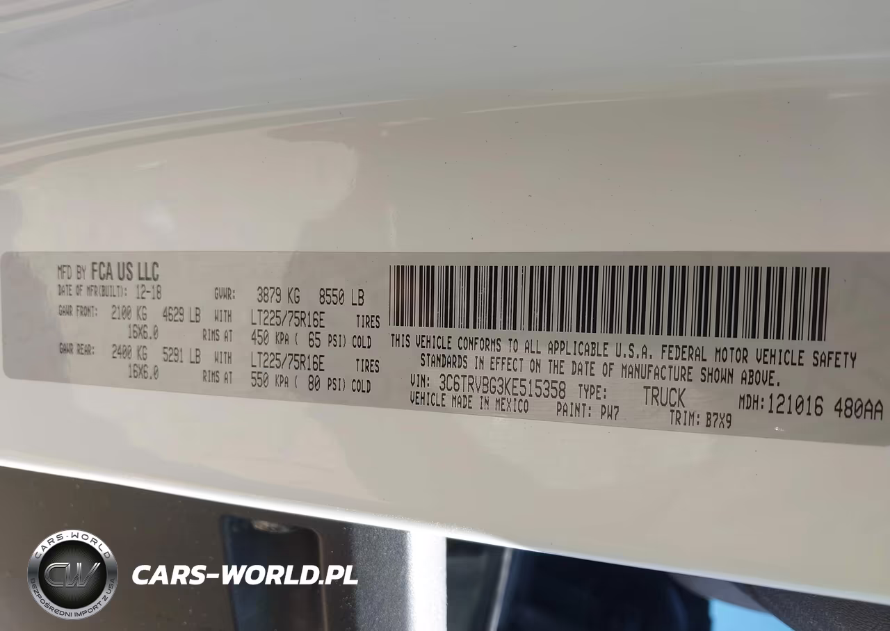 2019 Ram Promaster 1500 High Roof 136 Wb VIN:3C6TRVBG3KE515358 - 9