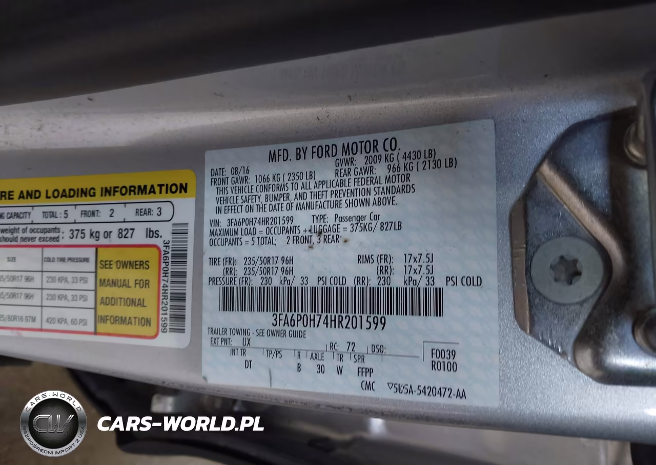 2017 Ford Fusion Se VIN:3FA6P0H74HR201599 - 9