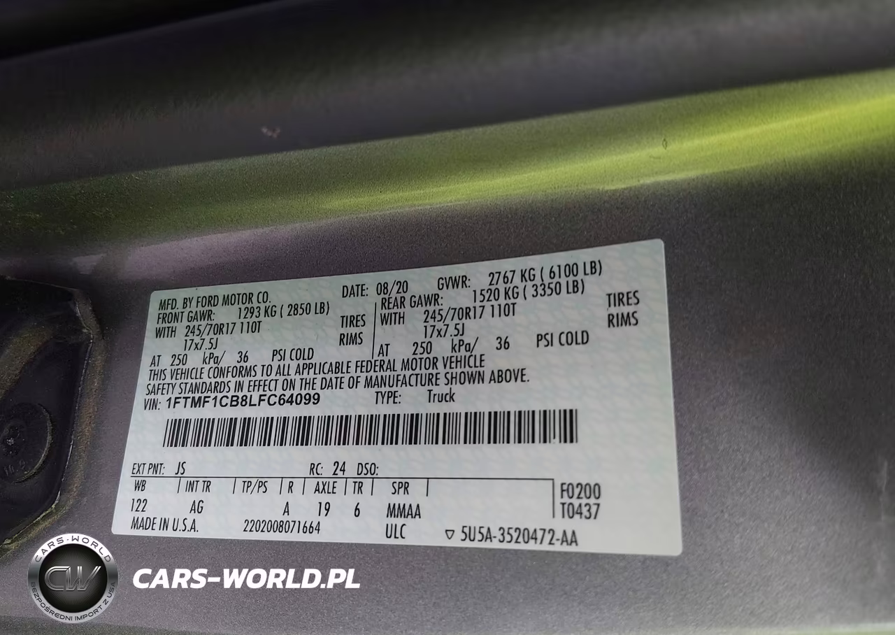 2020 Ford F-150 Xl VIN:1FTMF1CB8LFC64099 - 9