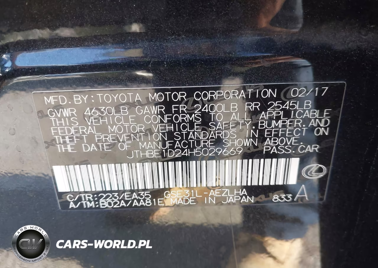 2017 Lexus Is 350 VIN:JTHBE1D24H5029669 - 9