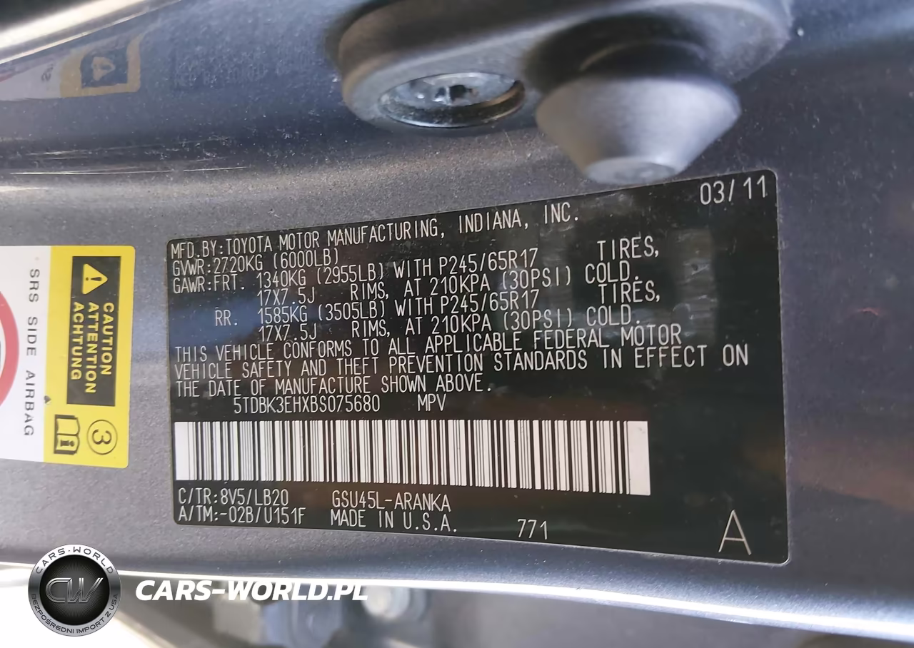 2011 Toyota Highlander Se V6 VIN:5TDBK3EHXBS075680 - 9