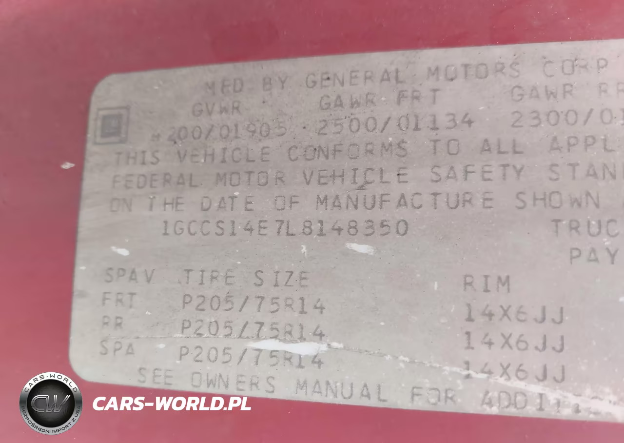 1990 Chevrolet S Truck S10 VIN:1GCCS14E7L8148350 - 9