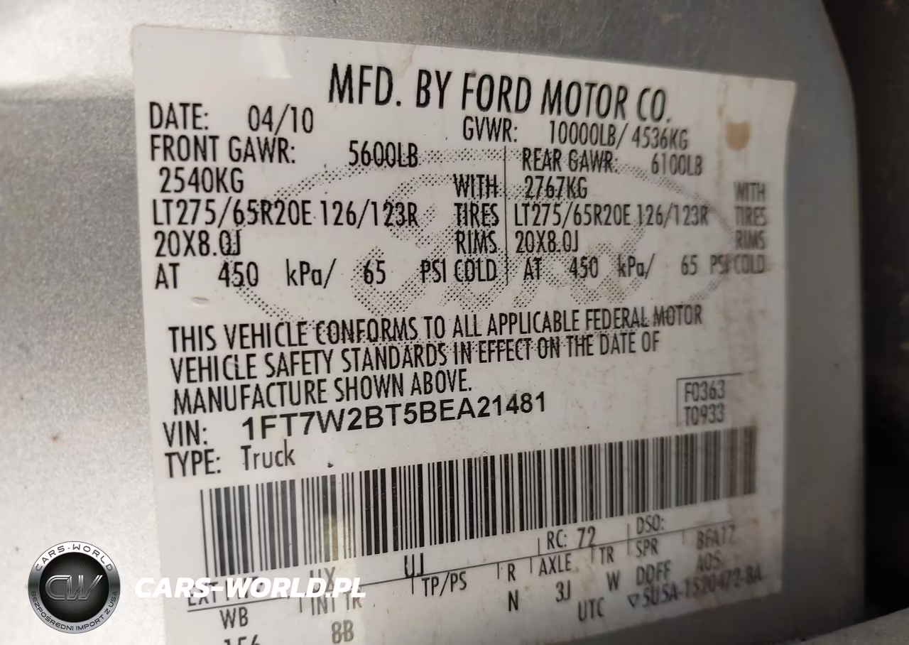2011 Ford F-250 Lariat VIN:1FT7W2BT5BEA21481 - 9