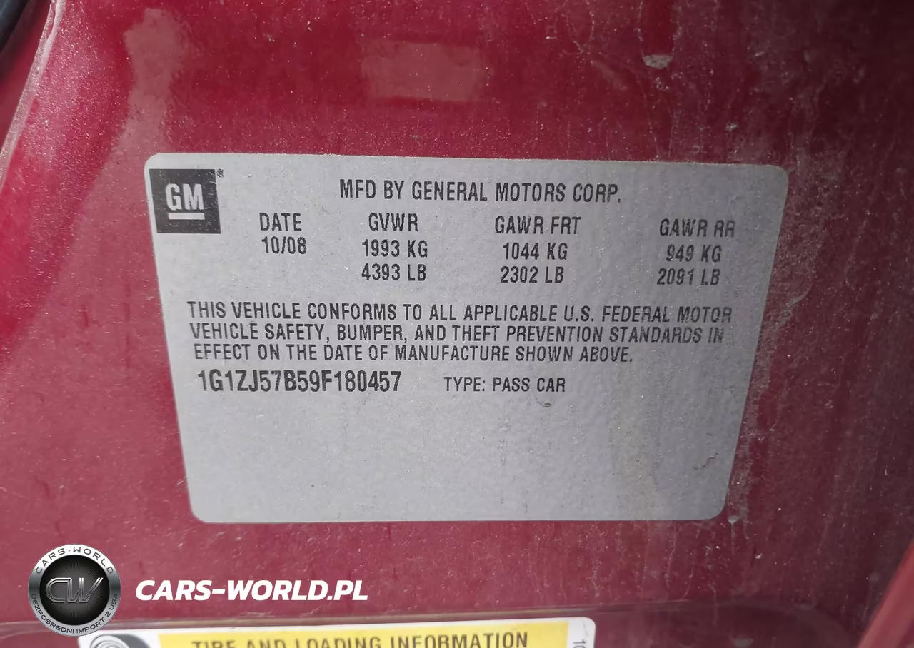 2009 Chevrolet Malibu Lt VIN:1G1ZJ57B59F180457 - 9