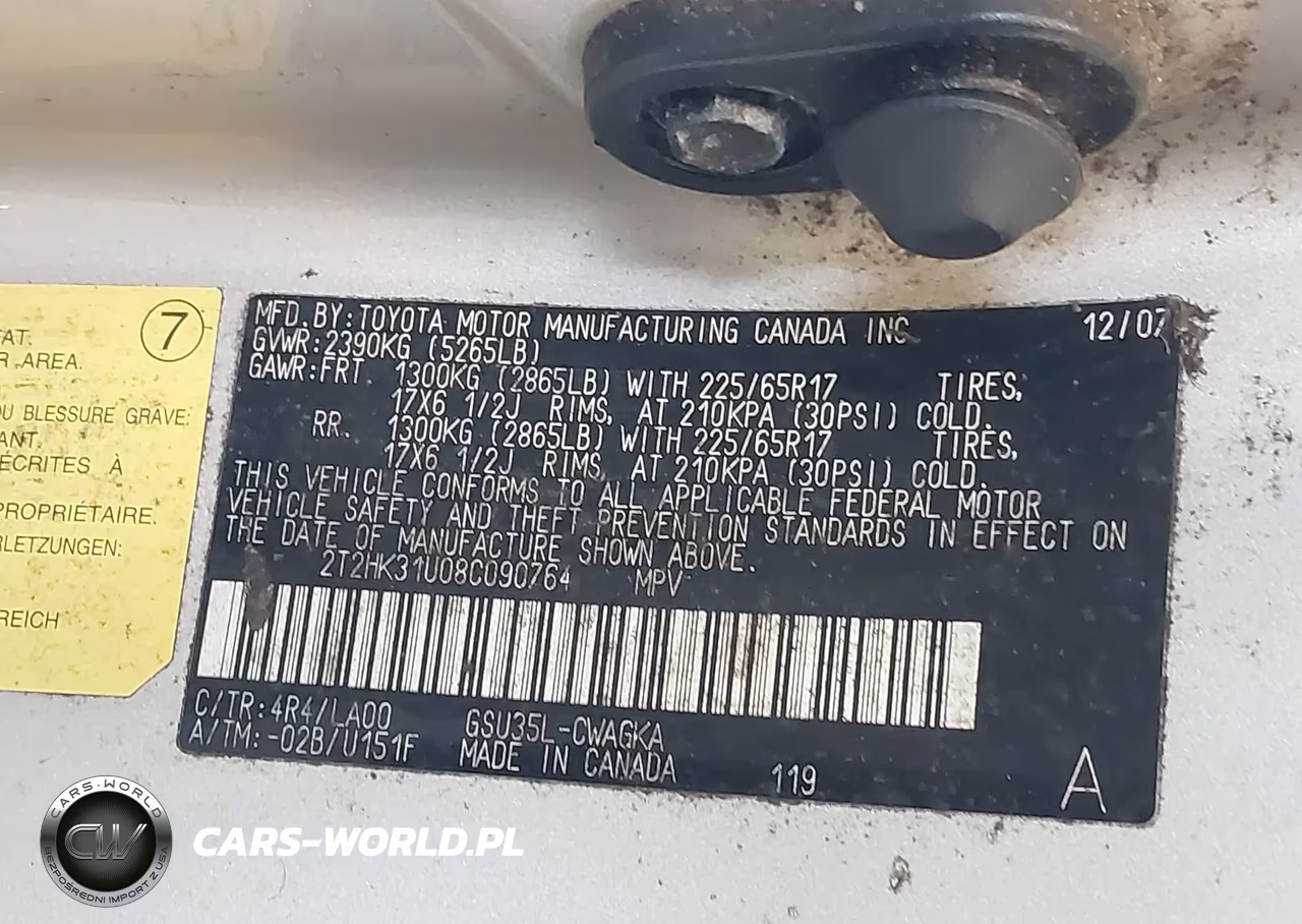 2008 Lexus Rx 350 VIN:2T2HK31U08C090764 - 9