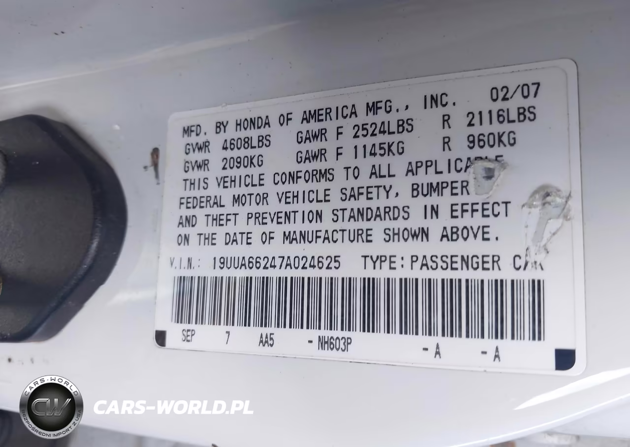 2007 Acura Tl 3.2 VIN:19UUA66247A024625 - 9