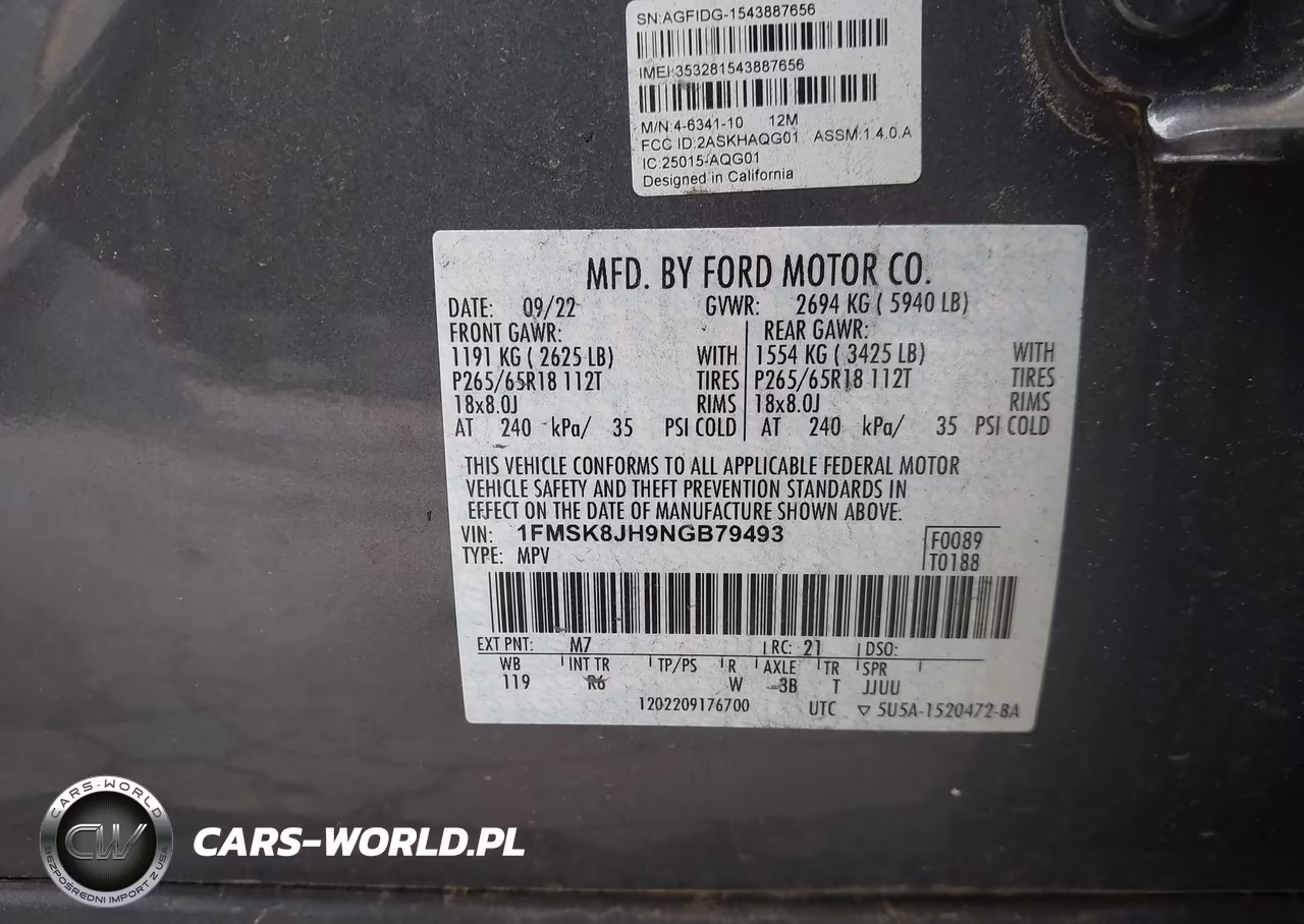 2022 Ford Explorer Timberline VIN:1FMSK8JH9NGB79493 - 9