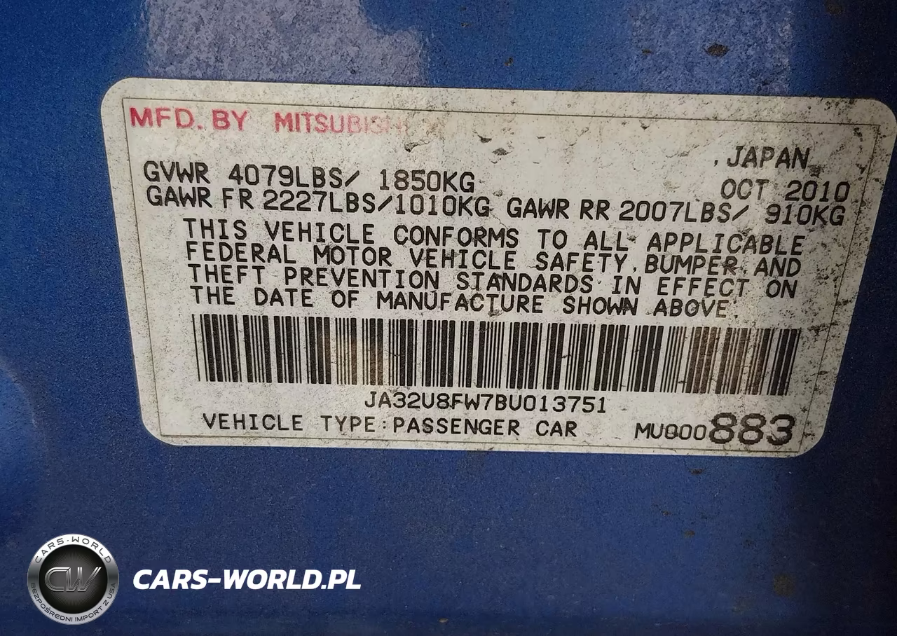 2011 Mitsubishi Lancer Gts VIN:JA32U8FW7BU013751 - 9