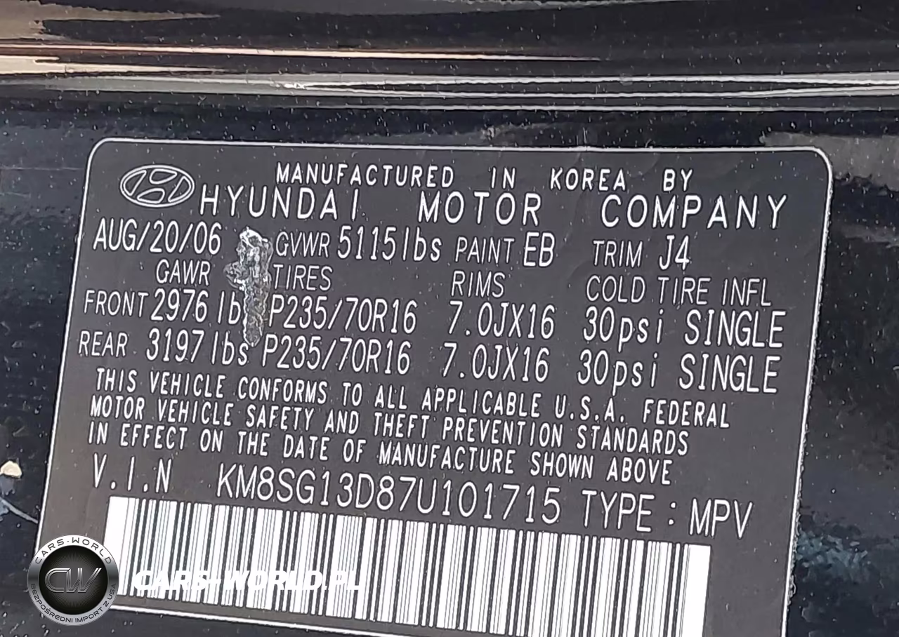 2007 Hyundai Santa Fe Gls VIN:KM8SG13D87U101715 - 9