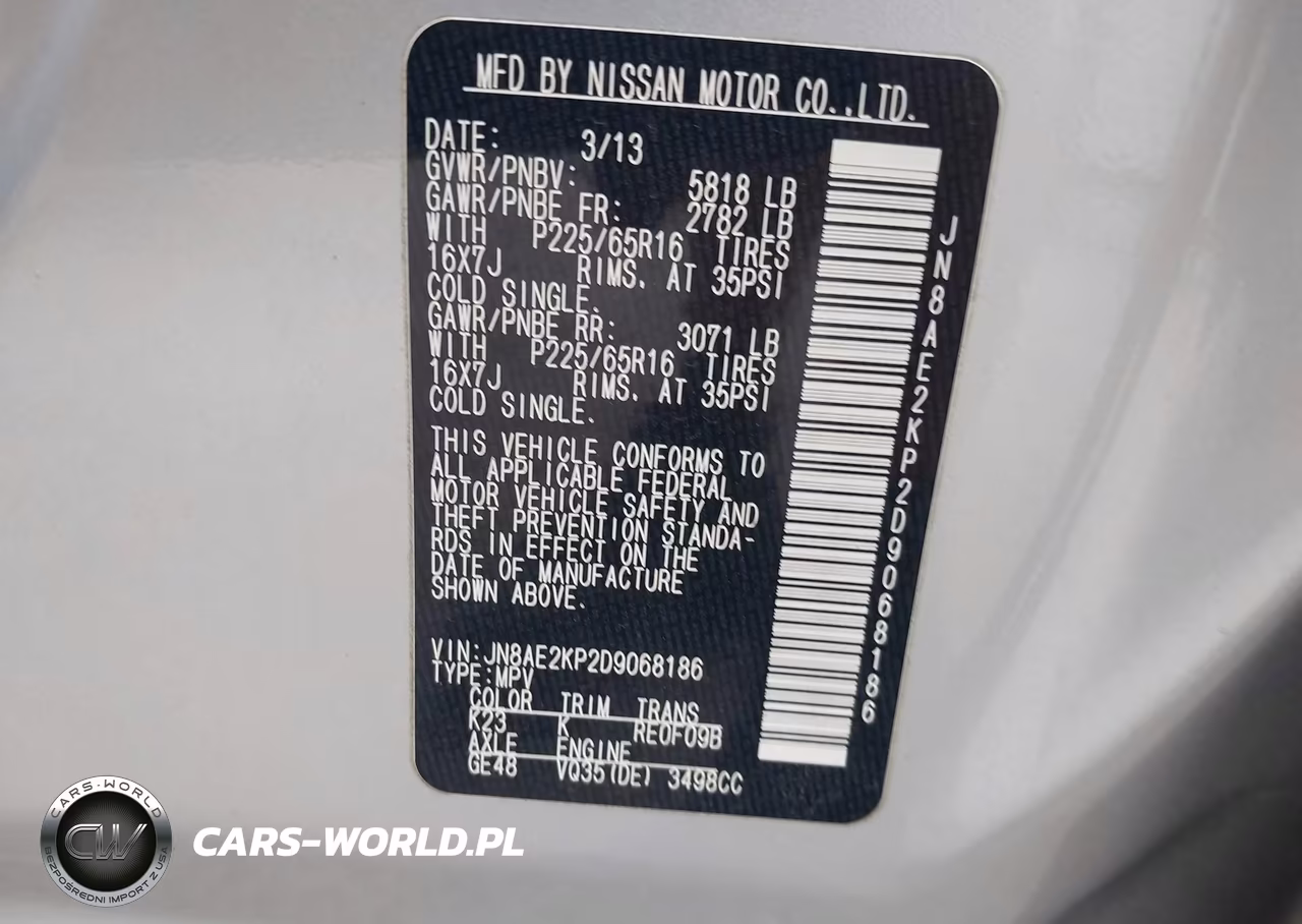 2013 Nissan Quest Sv VIN:JN8AE2KP2D9068186 - 9