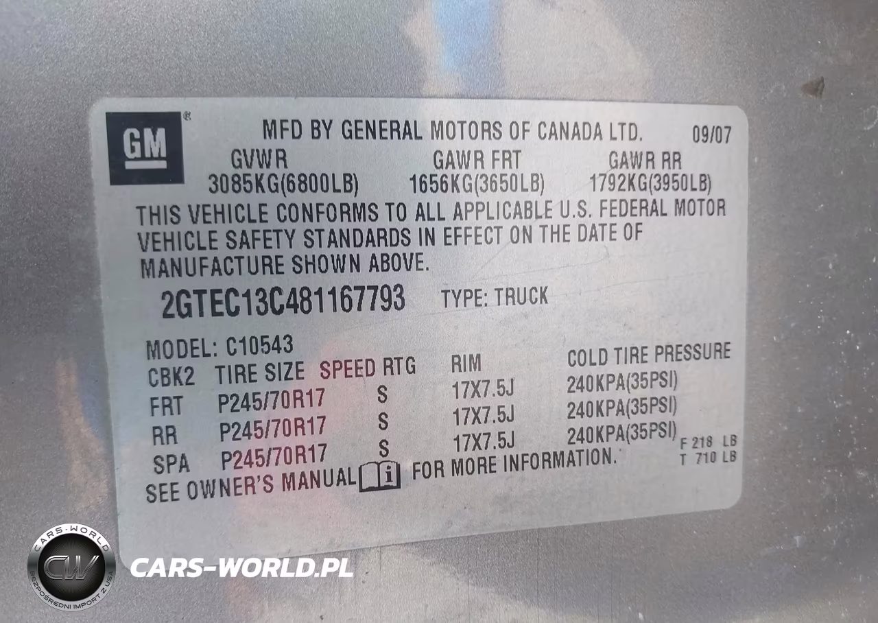 2008 GMC Sierra 1500 Sl VIN:2GTEC13C481167793 - 9