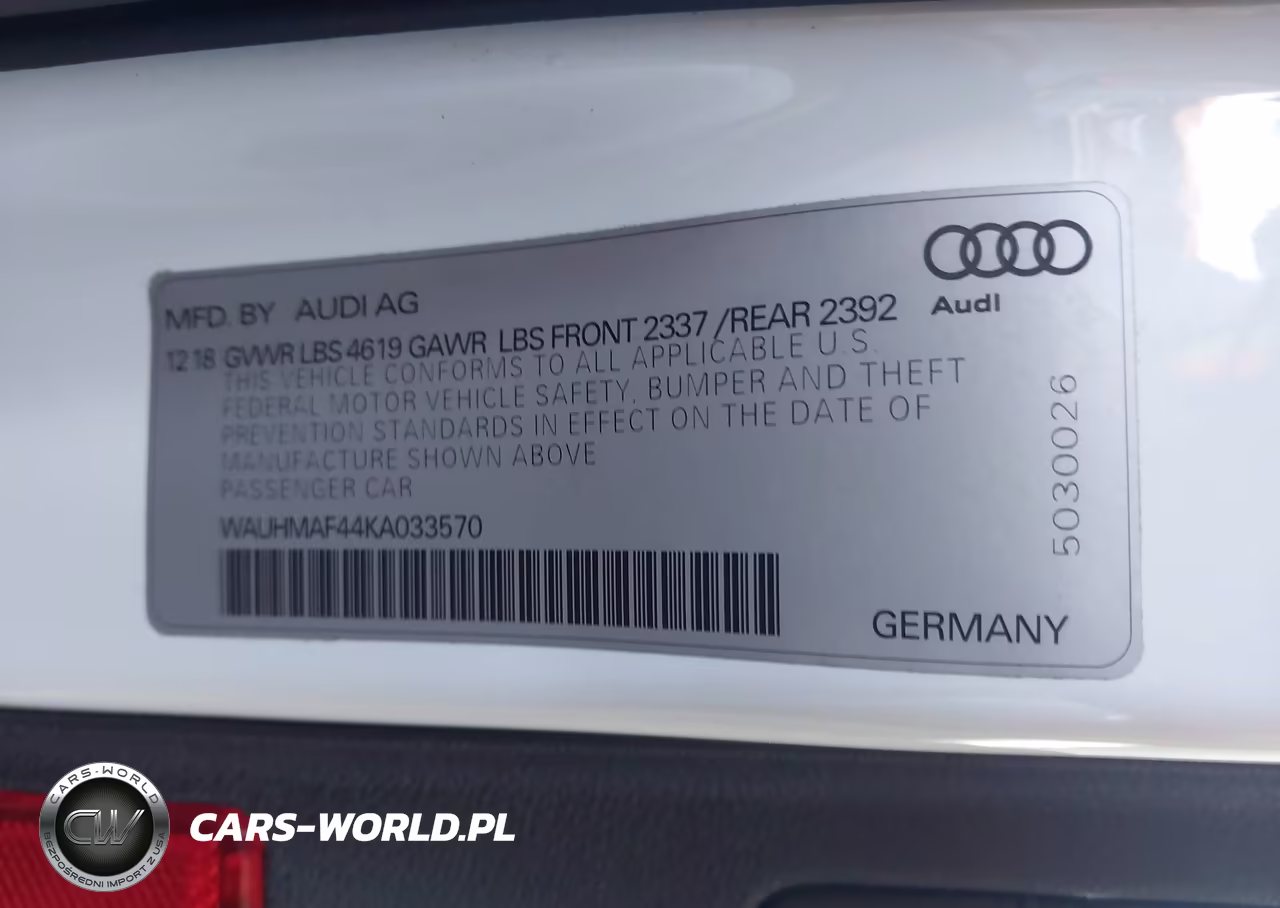 2019 Audi A4 40 Premium VIN:WAUHMAF44KA033570 - 9