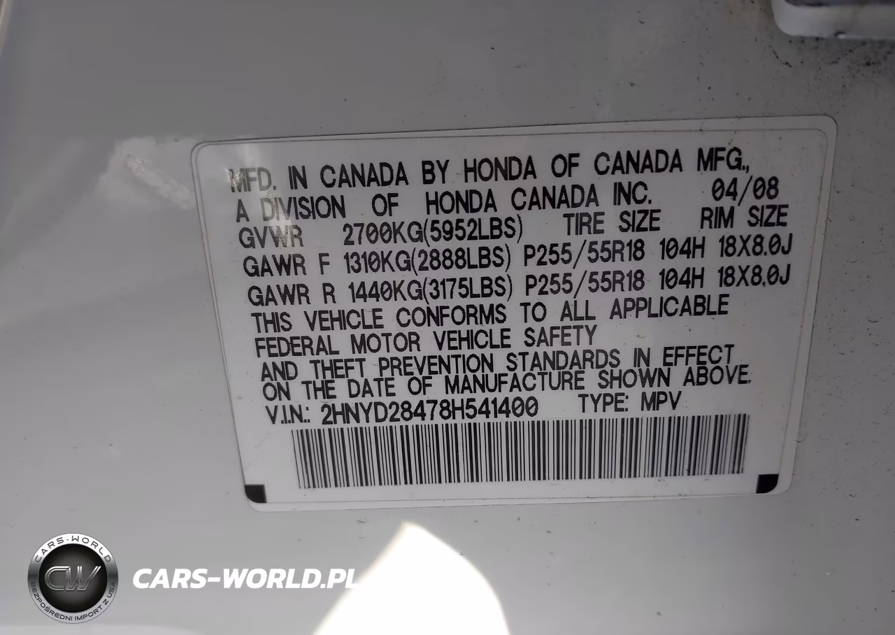 2008 Acura Mdx Technology Package VIN:2HNYD28478H541400 - 9