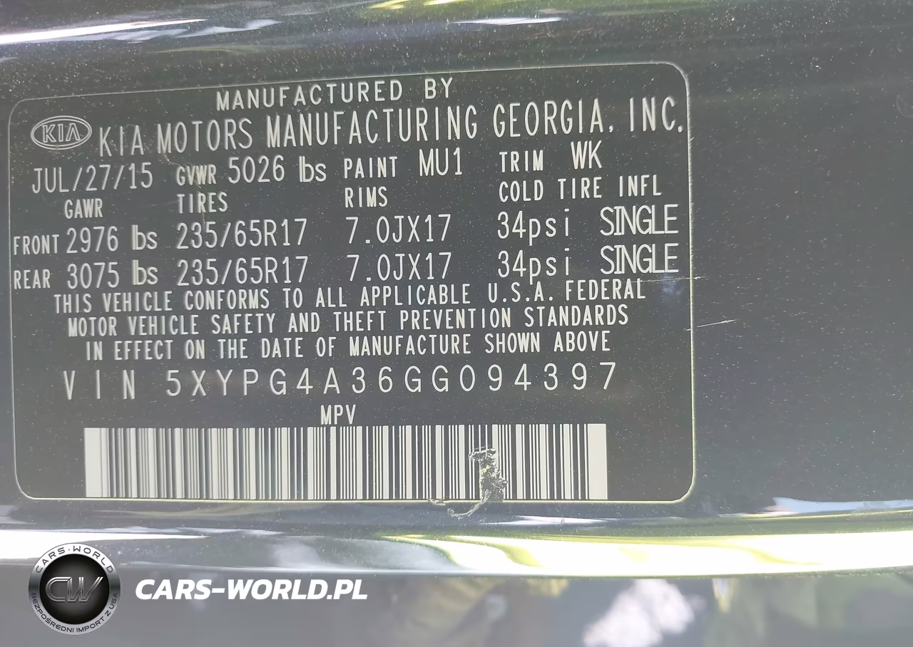2016 Kia Sorento 2.4L Lx VIN:5XYPG4A36GG094397 - 9