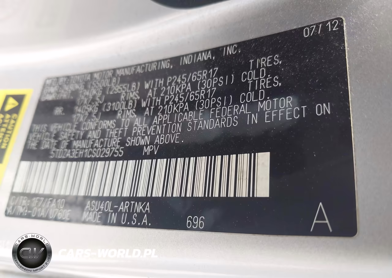 2012 Toyota Highlander VIN:5TDZA3EH1CS029755 - 9
