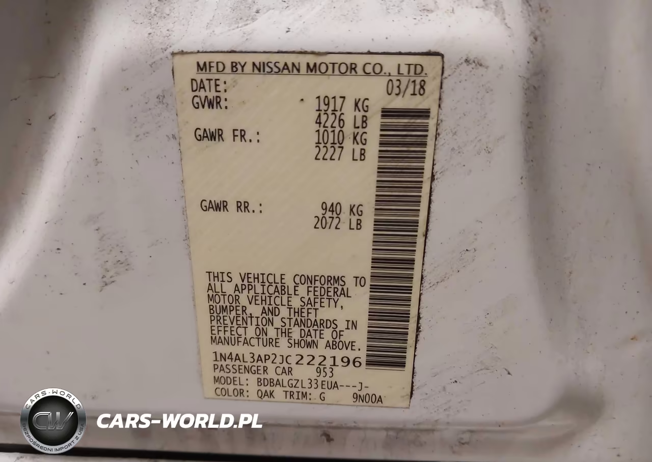 2018 Nissan Altima 2.5 S VIN:1N4AL3AP2JC222196 - 9