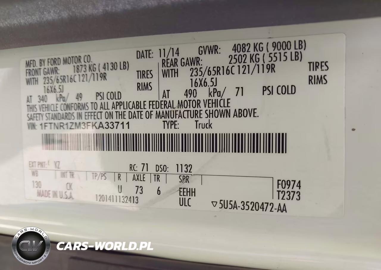 2015 Ford Transit-250 VIN:1FTNR1ZM3FKA33711 - 9