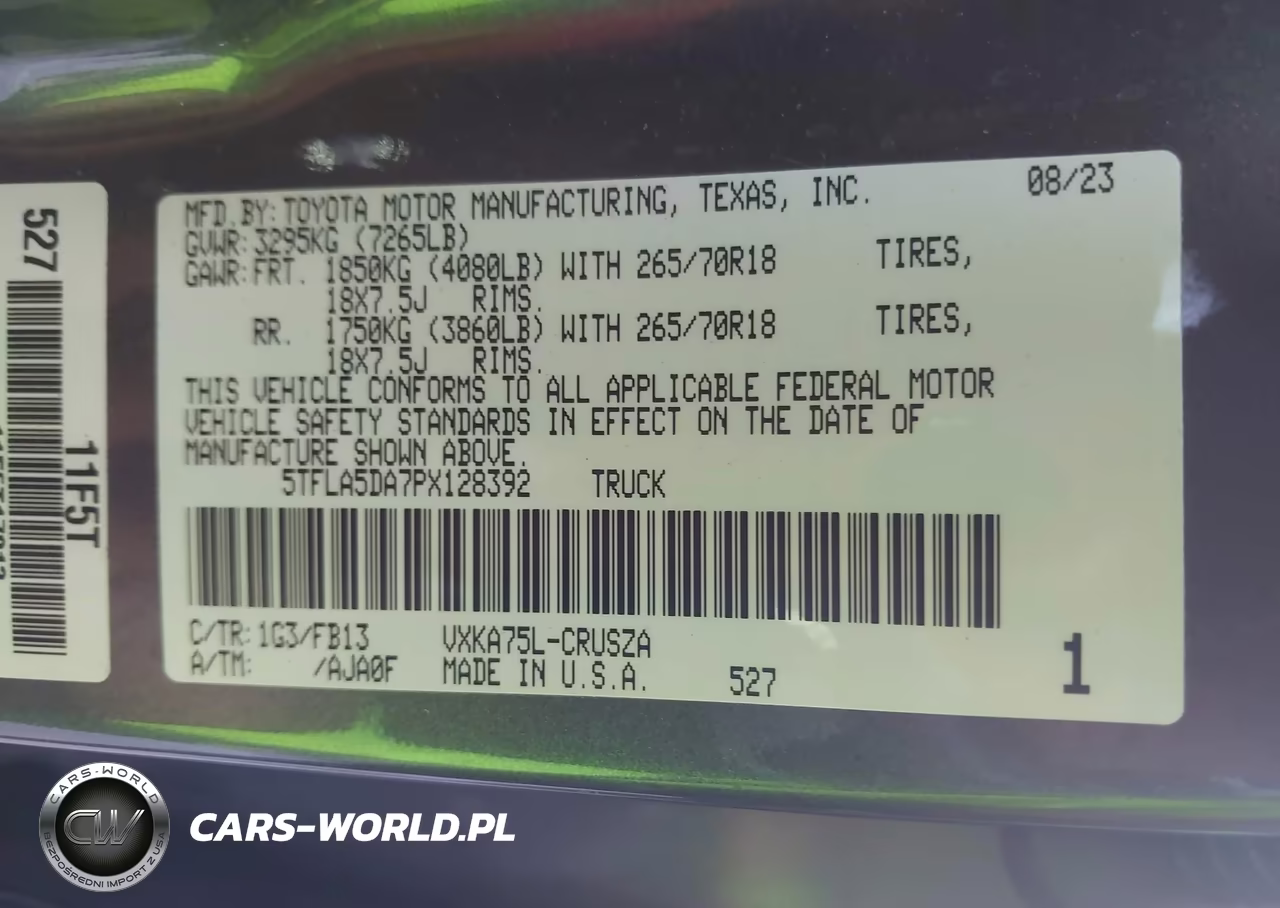 2023 Toyota Tundra Sr5 VIN:5TFLA5DA7PX128392 - 9