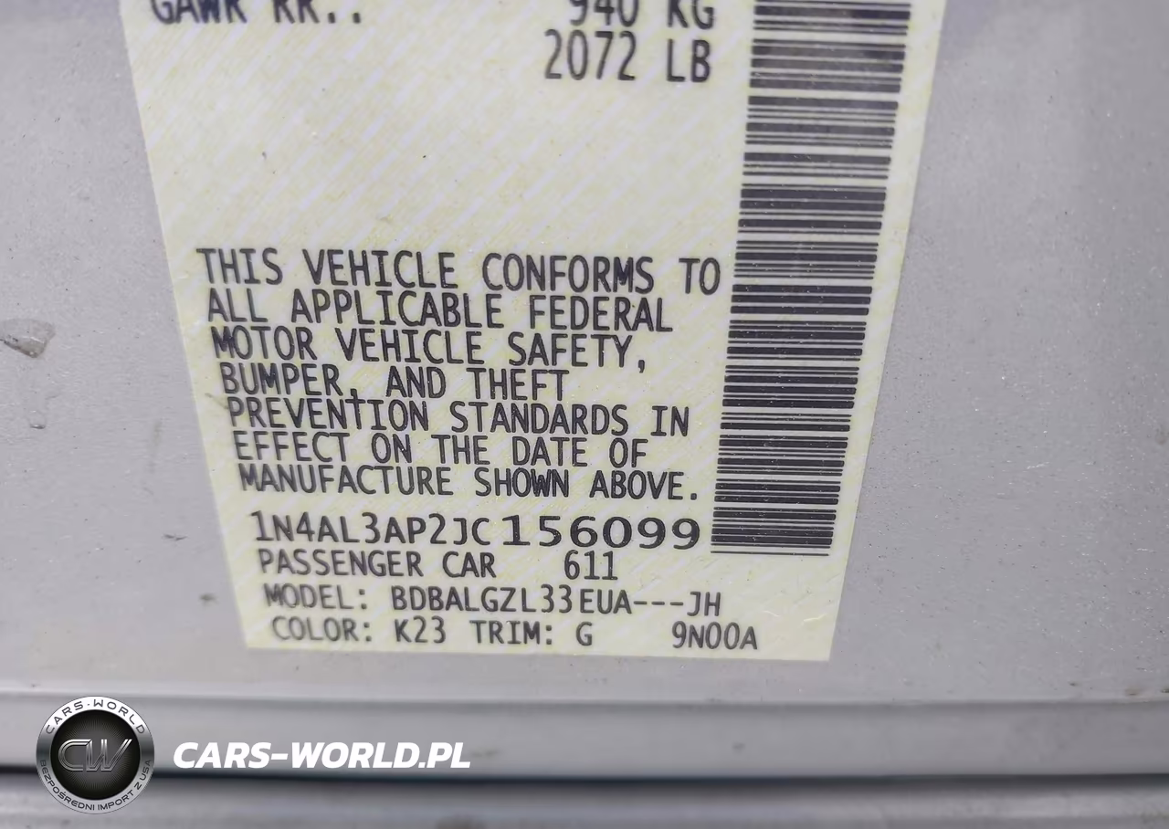 2018 Nissan Altima 2.5 VIN:1N4AL3AP2JC156099 - 9