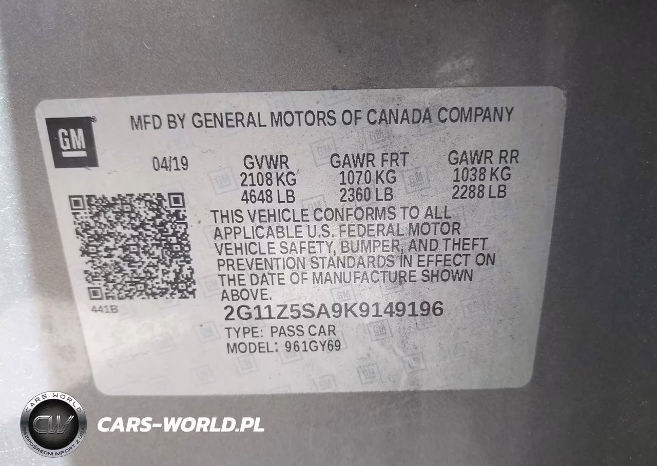 2019 Chevrolet Impala Lt VIN:2G11Z5SA9K9149196 - 9