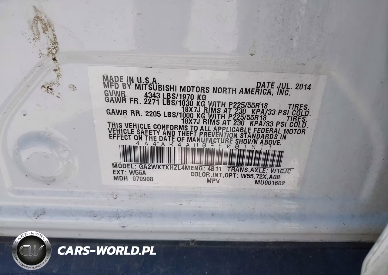 2015 Mitsubishi Outlander Sport Se VIN:4A4AR4AU0FE001611 - 9